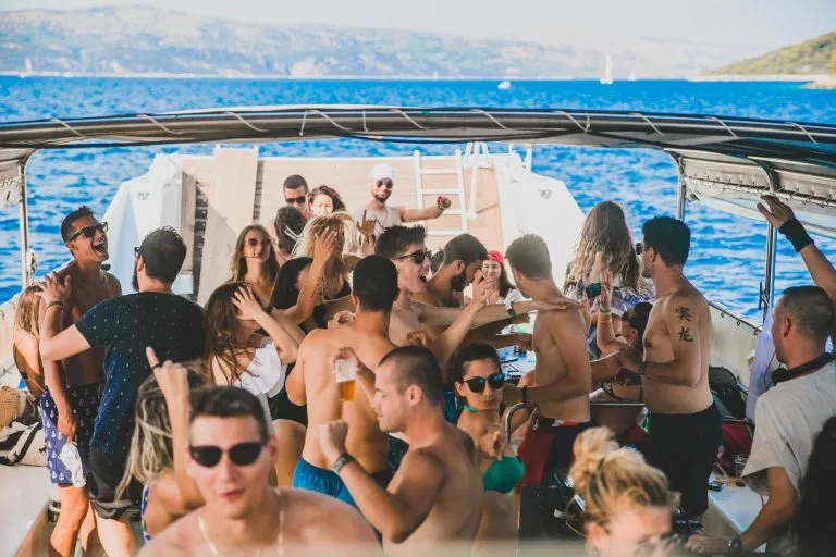 people partying on a boat
