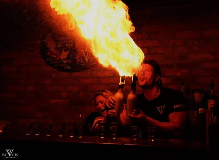 seven club firebreathing bartender