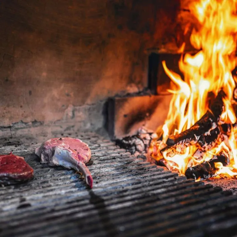 steak barbecue charcoal flame